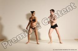 Woman - Man White Average Short Brown Dancing Dynamic poses Academic